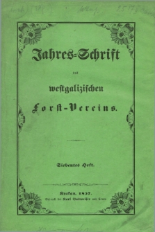 Jahres=Schrift des westgalizischen forst-Vereins. Heft 7 (1857) + wkładka