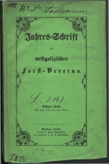 Jahres=Schrift des westgalizischen forst-Vereins. Heft 8 (1858) + wkładka
