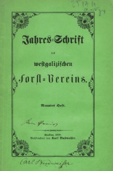 Jahres=Schrift des westgalizischen forst=Vereins. Heft 9 (1860)