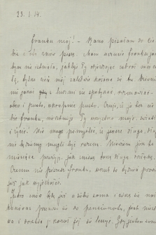 Korespondencja rodzinna Władysława Orkana. [T. 4: Listy Bronisławy z Chajkowskich Folejewskiej z 1914 r.]