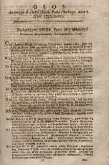 Głos Antoniego Karskiego Posła Płockiego dnia 7. Julii 1793. miany