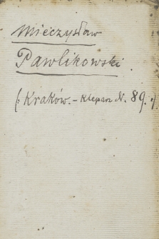 Notesy Mieczysława Pawlikowskiego z lat 1843–1879. T. 4