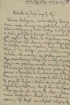 Listy Heleny z Dzieduszyckich Pawlikowskiej. T. 7, Listy do męża, Mieczysława Pawlikowskiego z 1883 roku