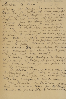 Fragment korespondencji Gustawa Olizara i jego żony Józefy z Ożarowskich, z lat 1820-ok. 1870