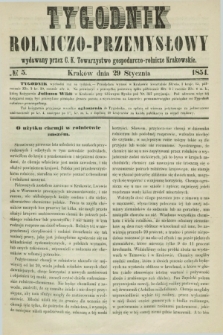 Tygodnik Rolniczo-Przemysłowy : wydawany przez C. K. Towarzystwo gospodarczo-rolnicze Krakowskie. [R.1], № 5 (29 stycznia 1854)