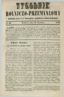 Tygodnik Rolniczo-Przemysłowy : wydawany przez C. K. Towarzystwo gospodarczo-rolnicze Krakowskie. [R.1], № 50 (11 grudnia 1854)