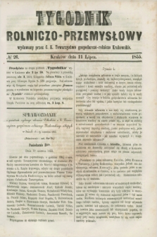 Tygodnik Rolniczo-Przemysłowy : wydawany przez C. K. Towarzystwo gospodarczo-rolnicze Krakowskie. [R.2], № 26 (11 lipca 1855)
