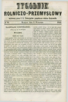 Tygodnik Rolniczo-Przemysłowy : wydawany przez C. K. Towarzystwo gospodarczo-rolnicze Krakowskie. [R.2], № 34 (3 września 1855)