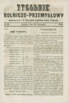 Tygodnik Rolniczo-Przemysłowy : wydawany przez C. K. Towarzystwo gospodarczo-rolnicze Krakowskie. [R.2], № 46 (26 listopada 1855)