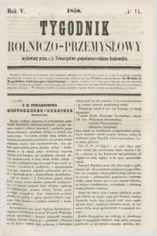 Tygodnik Rolniczo-Przemysłowy : wydawany przez c.k. Towarzystwo gospodarczo-rolnicze Krakowskie. R.5, № 11 (1858)