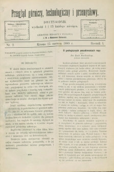 Przegląd Górniczy, Technologiczny i Przemysłowy. R.1, nr 2 (15 czerwca 1889)