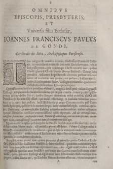 Omnibvs Episcopis, Presbyteris Et Vniversis filiis Ecclesiæ