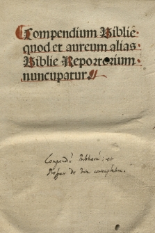 Aurea biblia, sive Repertorium aureum bibliorum, Lat
