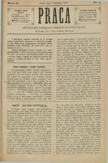 Praca : dwutygodnik poświęcony sprawom klas pracujących. R.2, Nr. 7 (1 kwietnia 1879)
