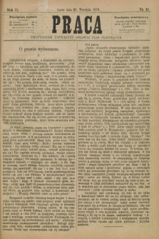 Praca : dwutygodnik poświęcony sprawom klas pracujących. R.2, Nr. 14 (20 września 1879)