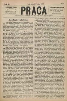 Praca : dwutygodnik poświęcony sprawom klas pracujących. R.3, Nr. 3 (10 lutego 1880) [skonfiskowany]