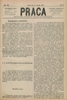 Praca : dwutygodnik poświęcony sprawom klas pracujących. R.3, Nr. 3 (10 lutego 1880) [po konfiskacie]