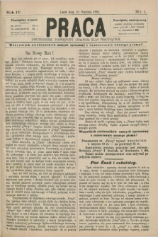 Praca : dwutygodnik poświęcony sprawom klas pracujących. R.4, Nr. 1 (10 stycznia 1881)
