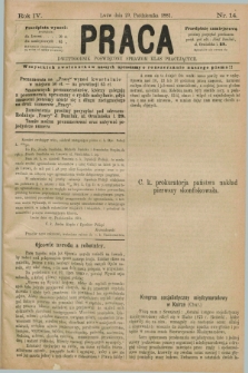 Praca : dwutygodnik poświęcony sprawom klas pracujących. R.4, Nr. 14 (29 października 1881) [po konfiskacie]