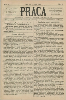 Praca : dwutygodnik poświęcony sprawom klas pracujących. R.5, Nr. 2 (1 lutego 1882)
