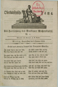 Oberlausitzische Fama : als Fortsetzung des Muskauer Wochenblatts. 1826, Nr. 1 (5 Januar)