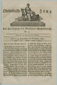 Oberlausitzische Fama : als Fortsetzung des Muskauer Wochenblatts. 1826, Nr. 4 (26 Januar)