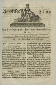 Oberlausitzische Fama : als Fortsetzung des Muskauer Wochenblatts. 1826, Nr. 20 (18 Mai)