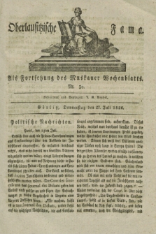 Oberlausitzische Fama : als Fortsetzung des Muskauer Wochenblatts. 1826, Nr. 30 (27 Juli)