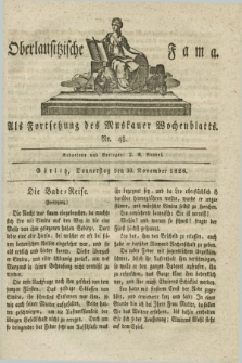 Oberlausitzische Fama : als Fortsetzung des Muskauer Wochenblatts. 1826, Nr. 48 (30 November)