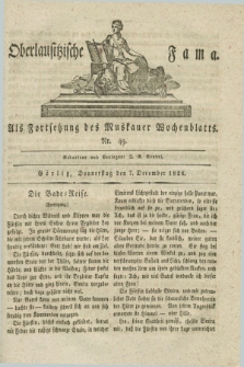 Oberlausitzische Fama : als Fortsetzung des Muskauer Wochenblatts. 1826, Nr. 49 (7 December)
