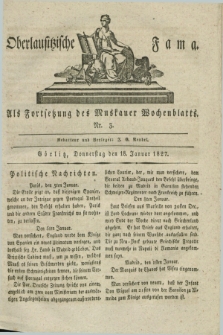 Oberlausitzische Fama : als Fortsetzung des Muskauer Wochenblatts. 1827, Nr. 3 (18 Januar)