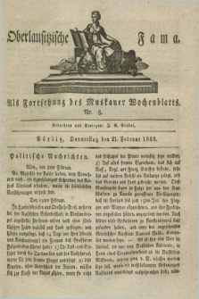 Oberlausitzische Fama : als Fortsetzung des Muskauer Wochenblatts. 1828, Nr. 8 (21 Februar)