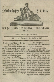 Oberlausitzische Fama : als Fortsetzung des Muskauer Wochenblatts. 1828, Nr. 12 (20 März)