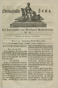 Oberlausitzische Fama : als Fortsetzung des Muskauer Wochenblatts. 1828, Nr. 13 (27 März)