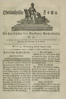 Oberlausitzische Fama : als Fortsetzung des Muskauer Wochenblatts. 1828, Nr. 34 (21 August)