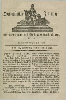 Oberlausitzische Fama : als Fortsetzung des Muskauer Wochenblatts. 1828, Nr. 36 (4 September)