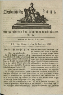 Oberlausitzische Fama : als Fortsetzung des Muskauer Wochenblatts. 1828, Nr. 39 (25 September)
