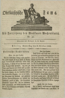 Oberlausitzische Fama : als Fortsetzung des Muskauer Wochenblatts. 1828, Nr. 42 (16 October)