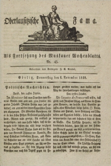Oberlausitzische Fama : als Fortsetzung des Muskauer Wochenblatts. 1828, Nr. 45 (6 November)