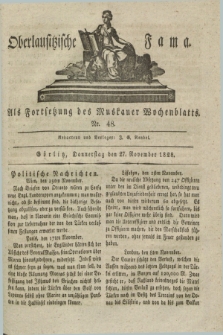 Oberlausitzische Fama : als Fortsetzung des Muskauer Wochenblatts. 1828, Nr. 48 (27 November)