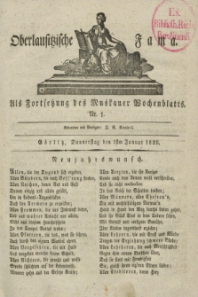 Oberlausitzische Fama : als Fortsetzung des Muskauer Wochenblatts. 1829, Nr. 1 (1 Januar)