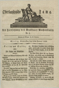 Oberlausitzische Fama : als Fortsetzung des Muskauer Wochenblatts. 1829, Nr. 3 (15 Januar)