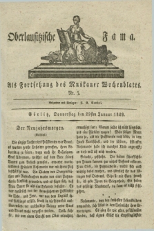 Oberlausitzische Fama : als Fortsetzung des Muskauer Wochenblatts. 1829, Nr. 5 (29 Januar)