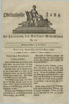 Oberlausitzische Fama : als Fortsetzung des Muskauer Wochenblatts. 1829, Nr. 10 (5 März)