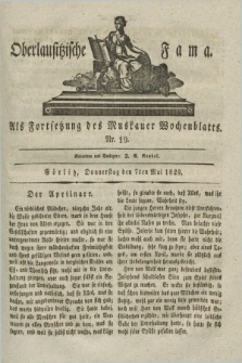 Oberlausitzische Fama : als Fortsetzung des Muskauer Wochenblatts. 1829, Nr. 19 (7 Mai)