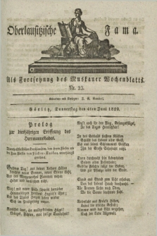 Oberlausitzische Fama : als Fortsetzung des Muskauer Wochenblatts. 1829, Nr. 23 (4 Juni)