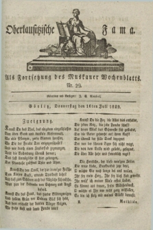 Oberlausitzische Fama : als Fortsetzung des Muskauer Wochenblatts. 1829, Nr. 29 (16 Juli)