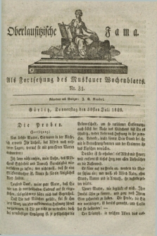 Oberlausitzische Fama : als Fortsetzung des Muskauer Wochenblatts. 1829, Nr. 31 (30 Juli)