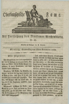 Oberlausitzische Fama : als Fortsetzung des Muskauer Wochenblatts. 1829, Nr. 46 (12 November)