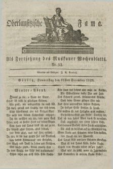 Oberlausitzische Fama : als Fortsetzung des Muskauer Wochenblatts. 1829, Nr. 53 (31 December)